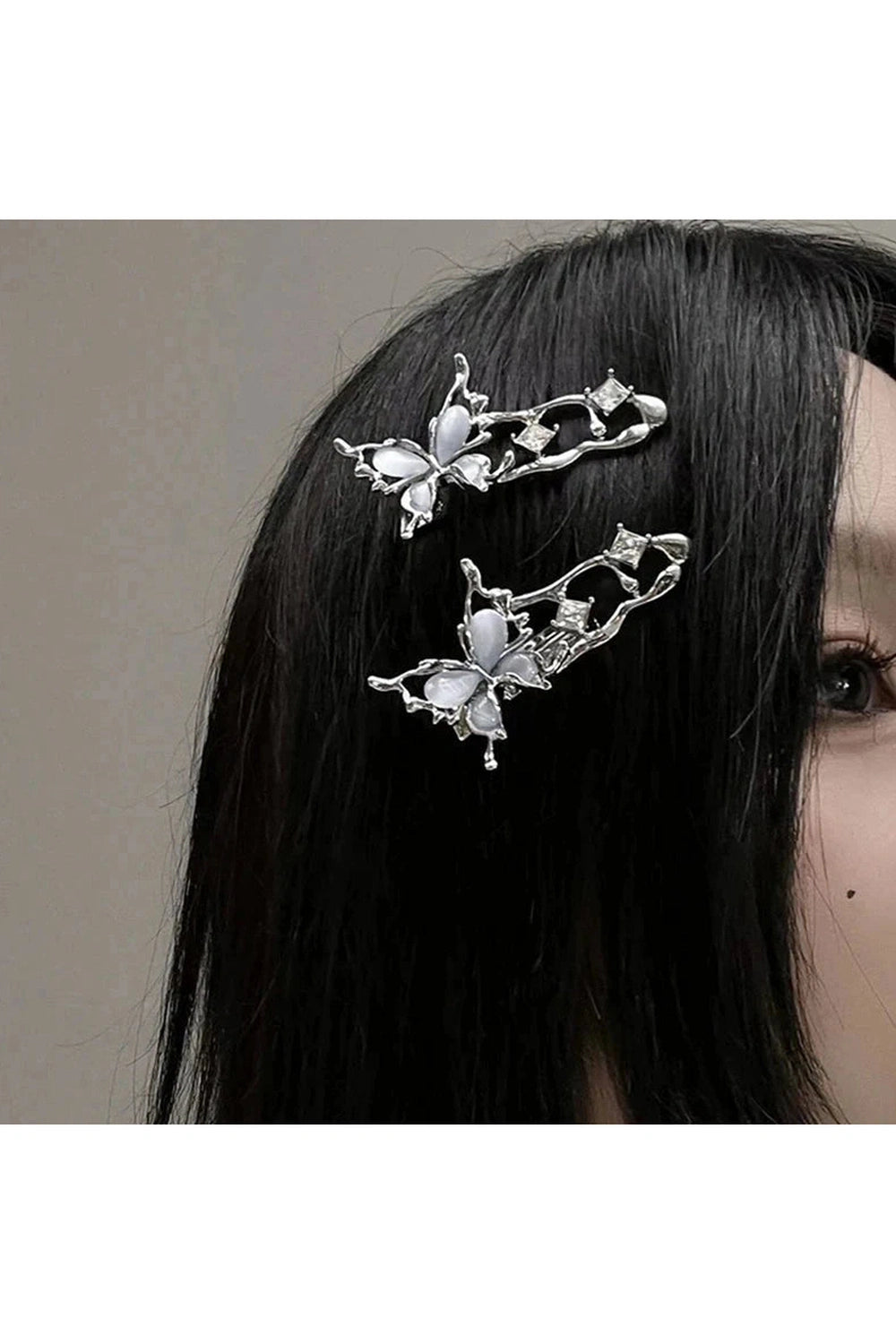 Y2k Irregular Metal Butterfly Hairpin