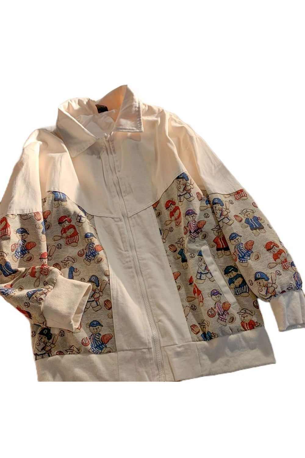 Y2k Jacket Bear Print Spring Autumn
