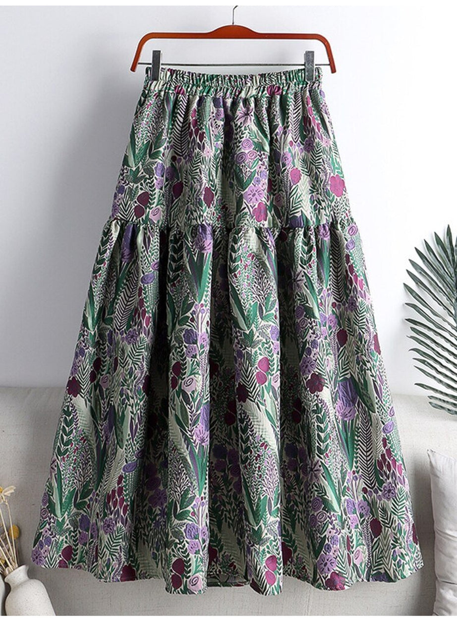 Y2k Jacquard Floral Embroidery Skirt