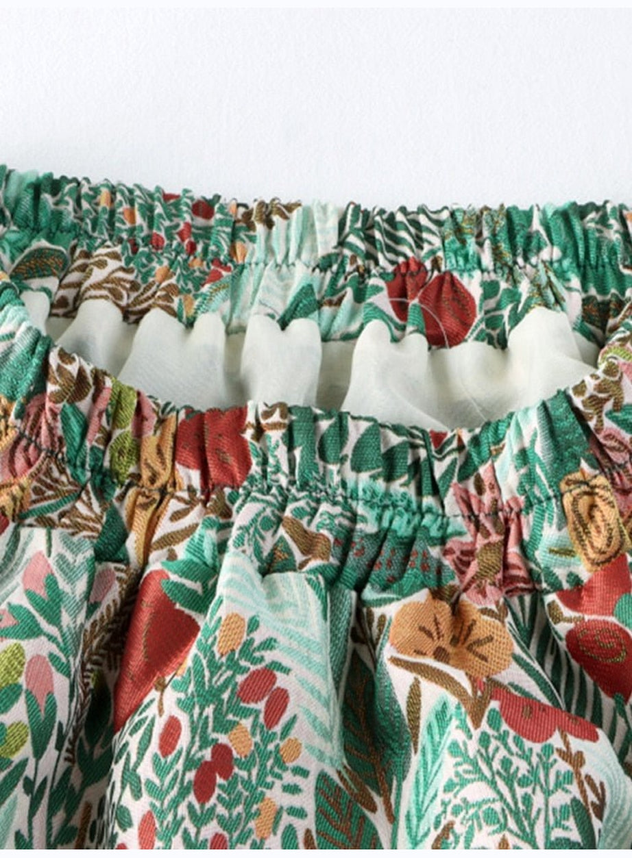 Y2k Jacquard Floral Embroidery Skirt