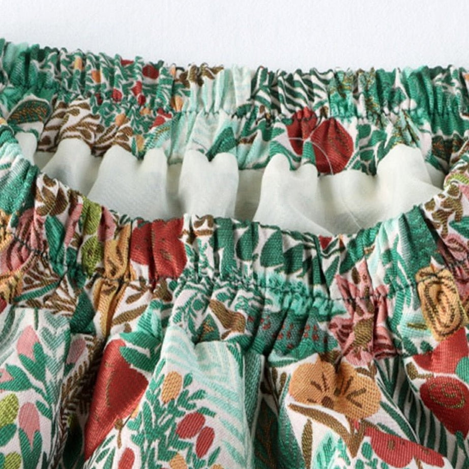 Y2k Jacquard Floral Embroidery Skirt