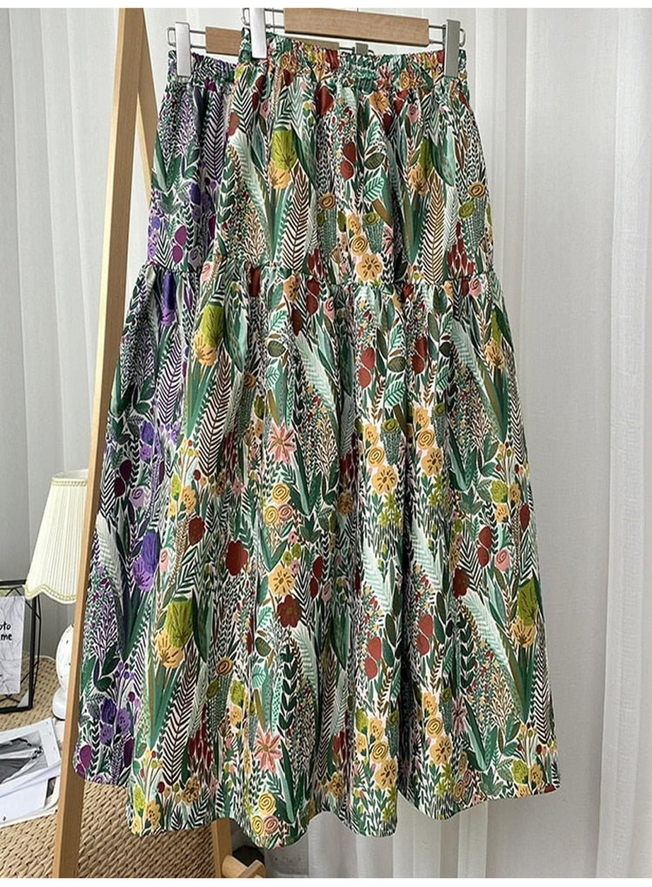 Y2k Jacquard Floral Embroidery Skirt