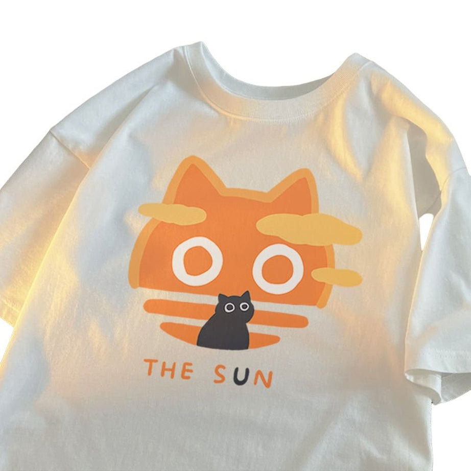 Y2k Japanese Anime Cat Cotton T-Shirt