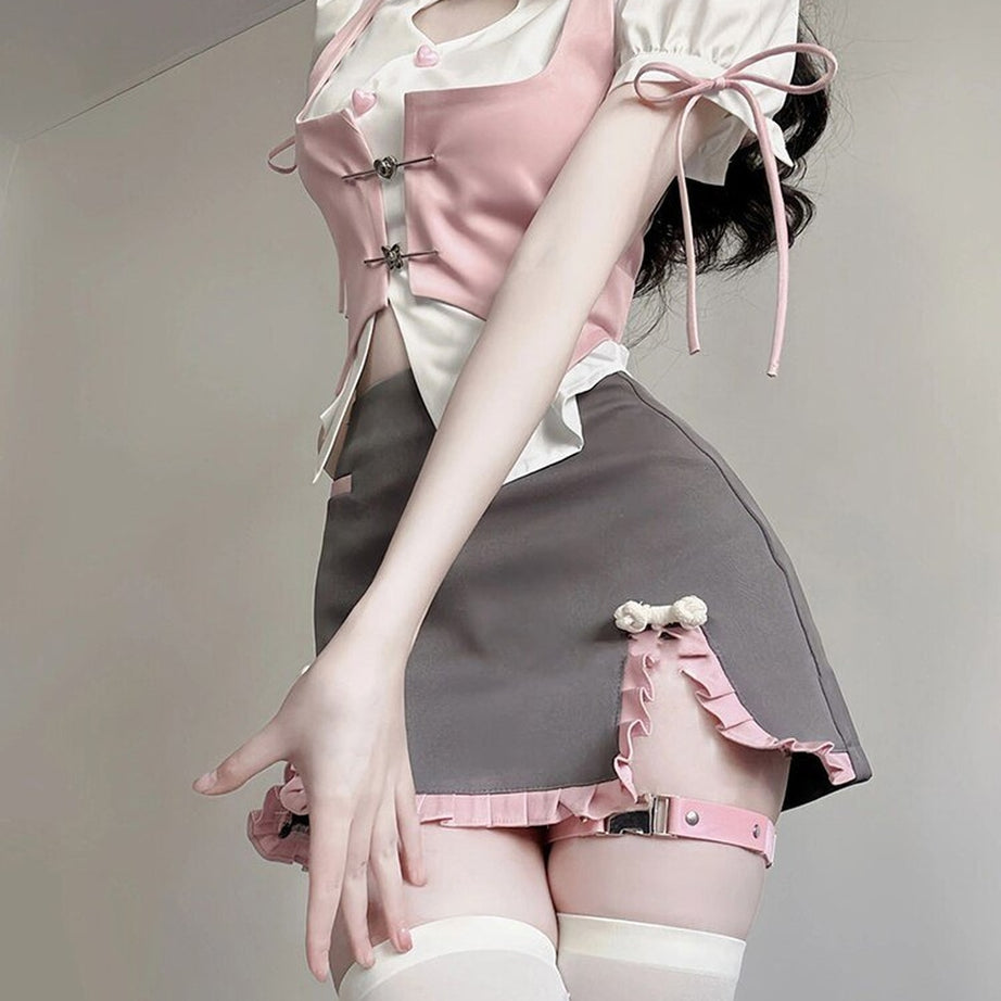 Y2k Japanese Gyaru Girl 3 Piece Set