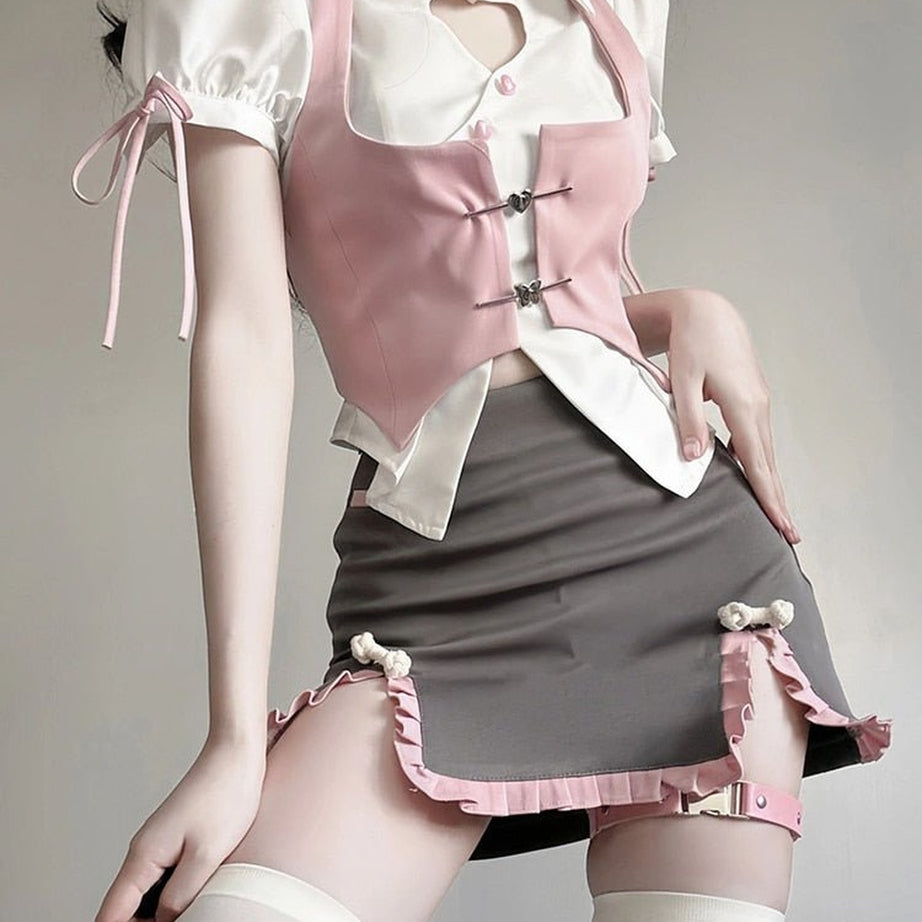 Y2k Japanese Gyaru Girl 3 Piece Set