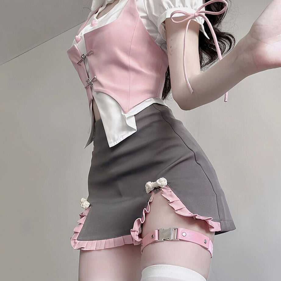 Y2k Japanese Gyaru Girl 3 Piece Set