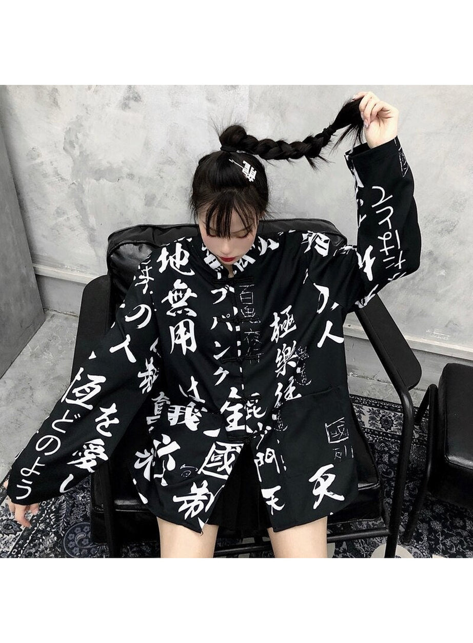 Y2k Japanese Kimono Style Shirt