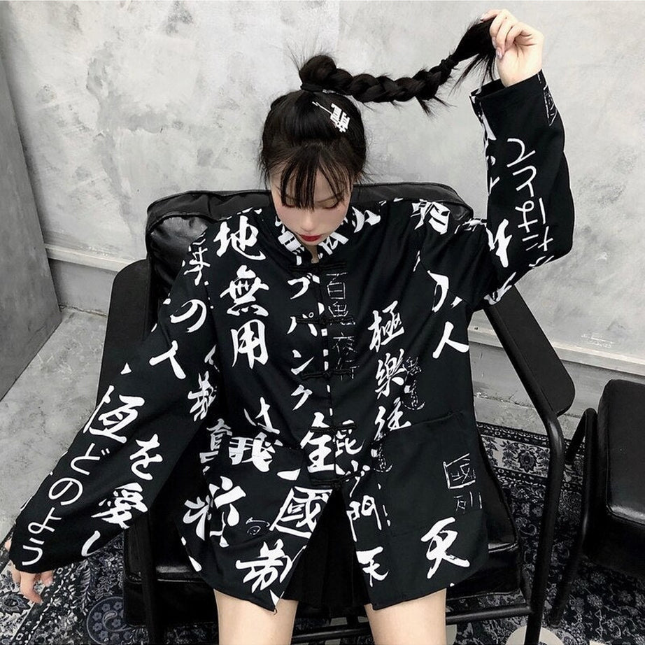Y2k Japanese Kimono Style Shirt
