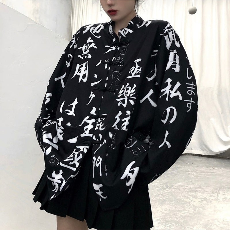 Y2k Japanese Kimono Style Shirt