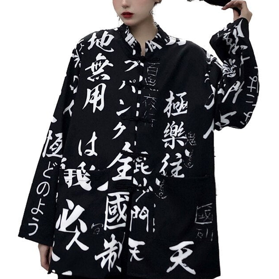 Y2k Japanese Kimono Style Shirt