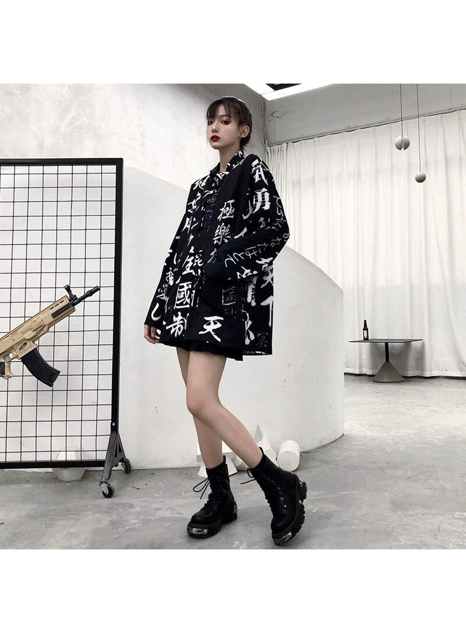 Y2k Japanese Kimono Style Shirt