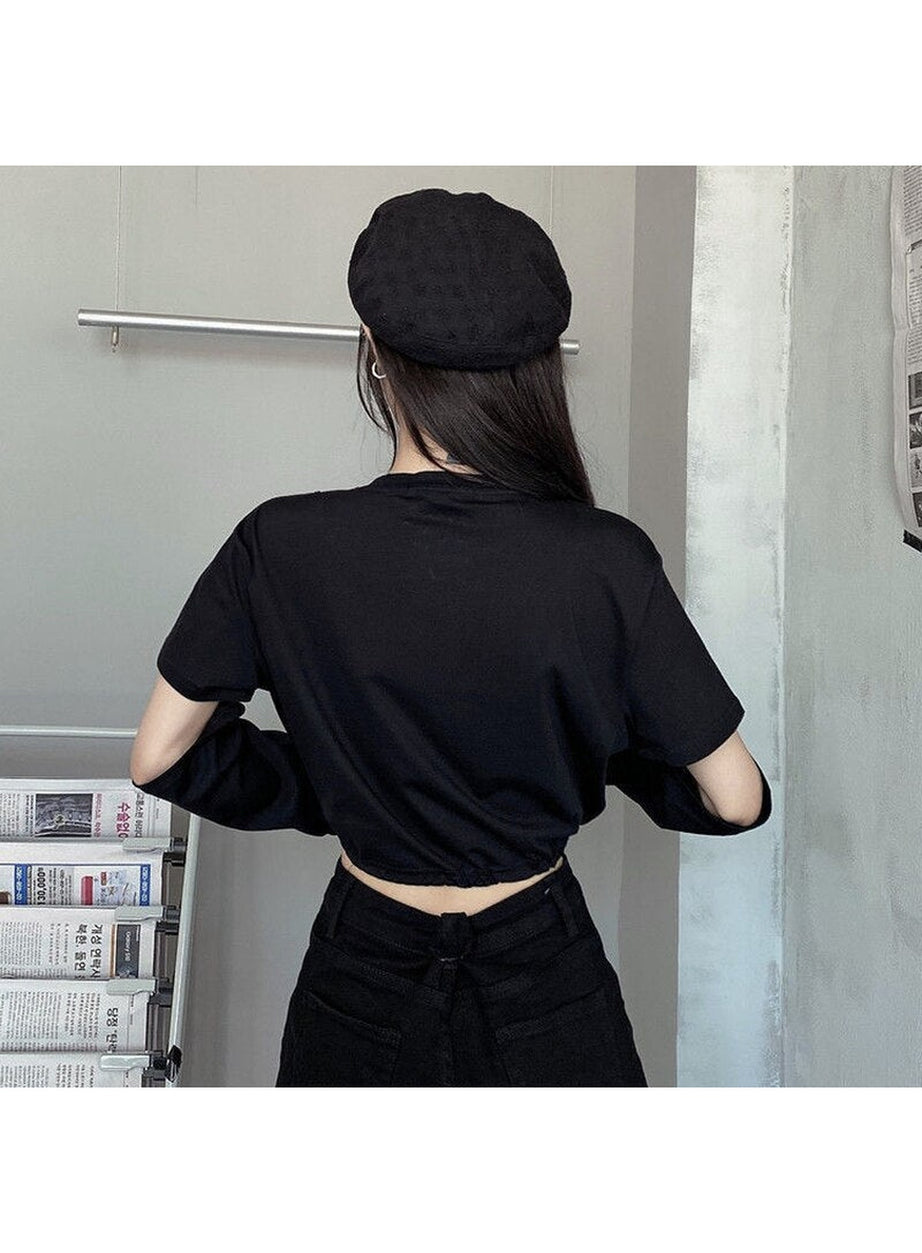 Y2k Japanese Style T-shirt With Chain