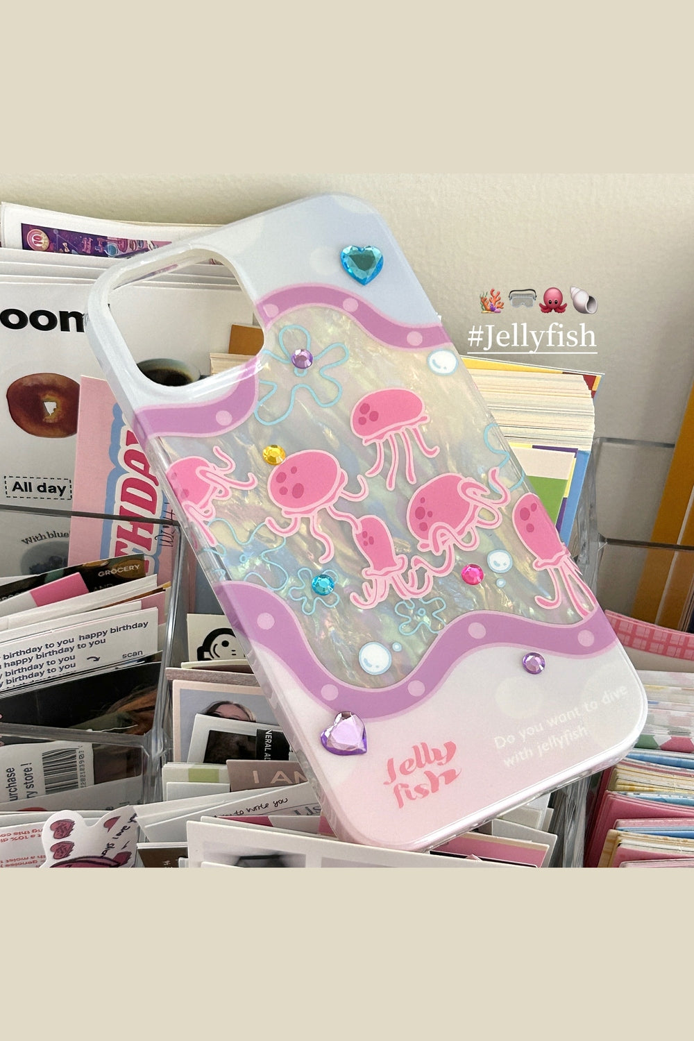 Y2k Jellyfish Glitter iPhone Case