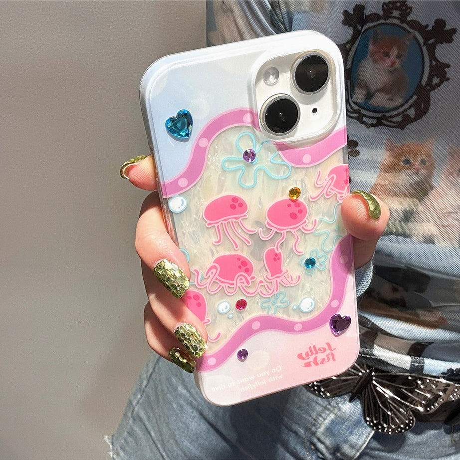 Y2k Jellyfish Glitter iPhone Case