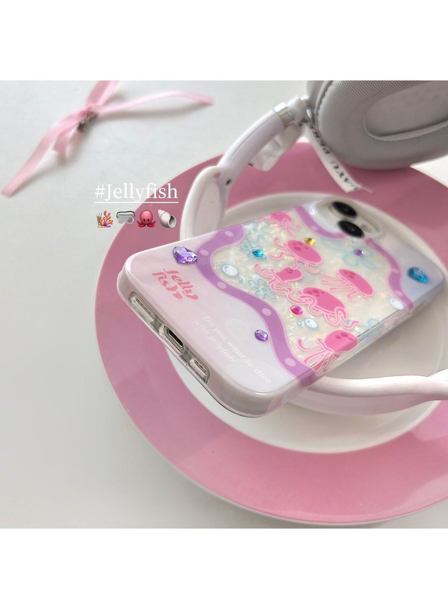 Y2k Jellyfish Glitter iPhone Case