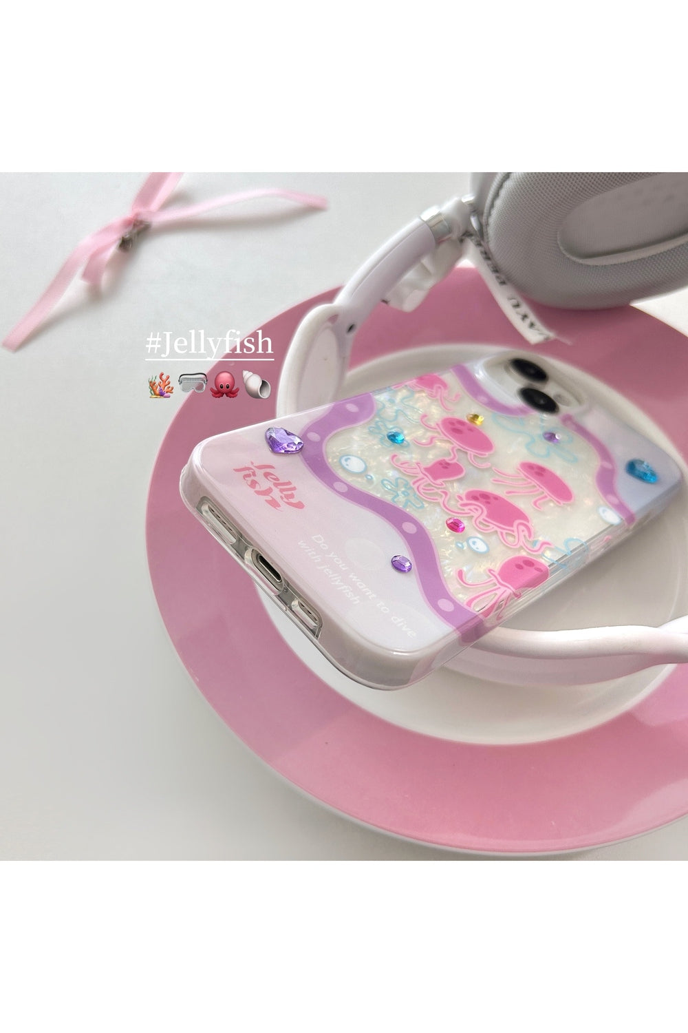 Y2k Jellyfish Glitter iPhone Case