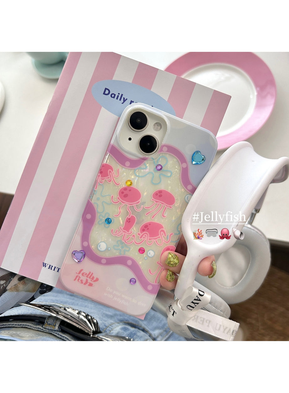 Y2k Jellyfish Glitter iPhone Case
