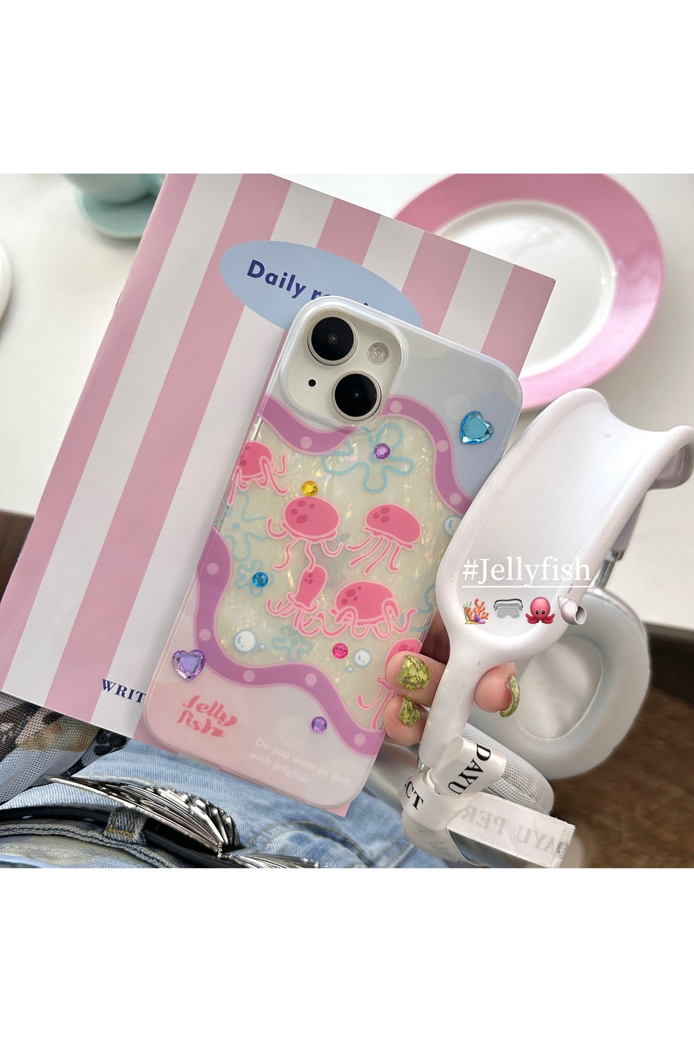 Y2k Jellyfish Glitter iPhone Case