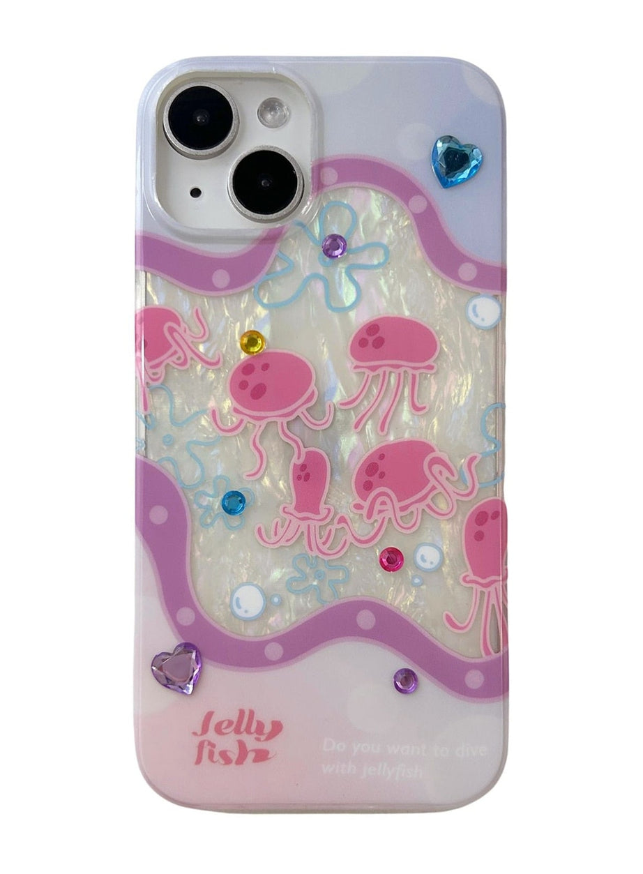 Y2k Jellyfish Glitter iPhone Case