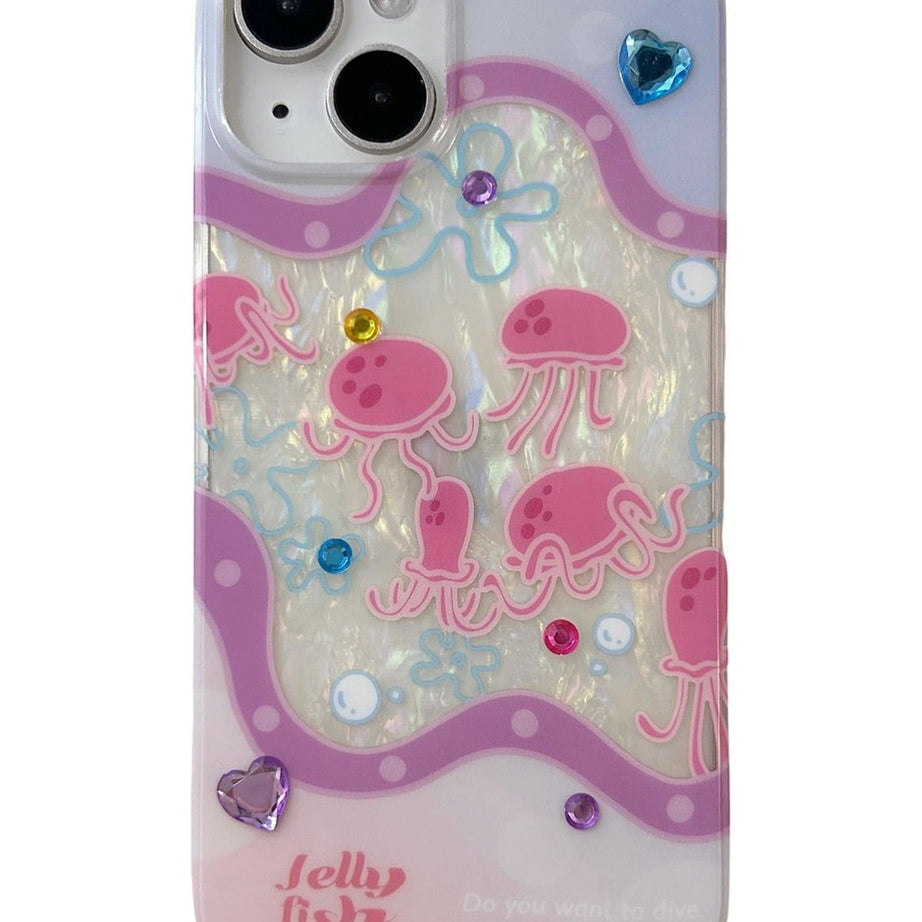 Y2k Jellyfish Glitter iPhone Case