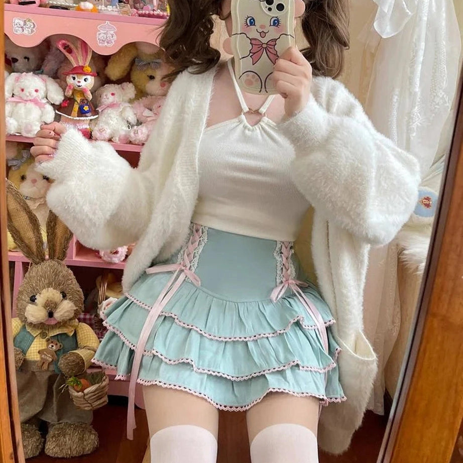 Y2k Kawaii Ball Gown Mini Skirt