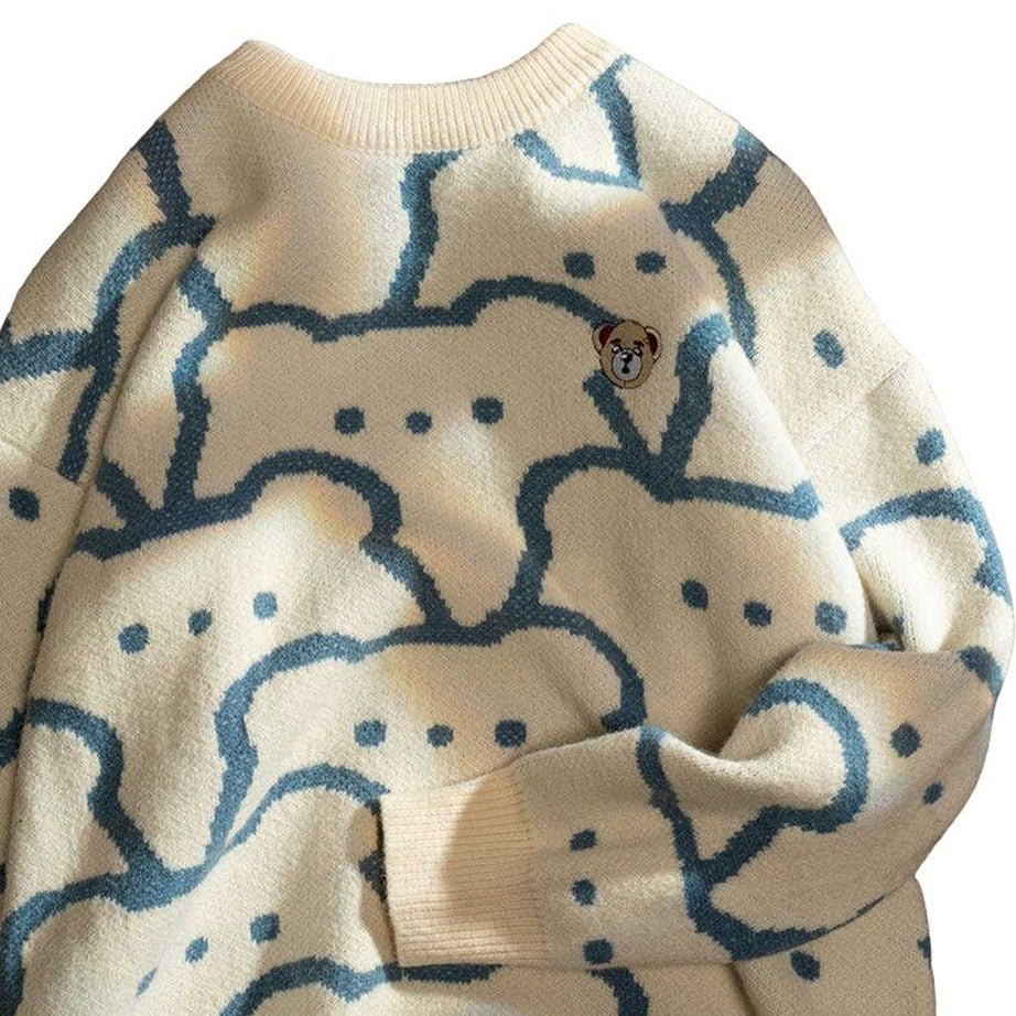 Y2k Kawaii Bear Knit Sweater