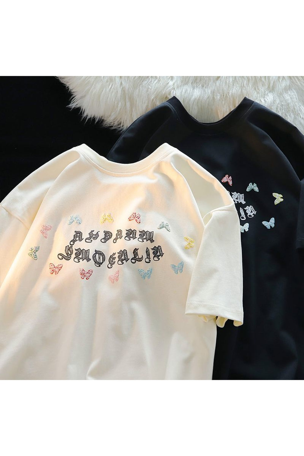 Y2k Kawaii Butterfly Painting Cotton T-shirt