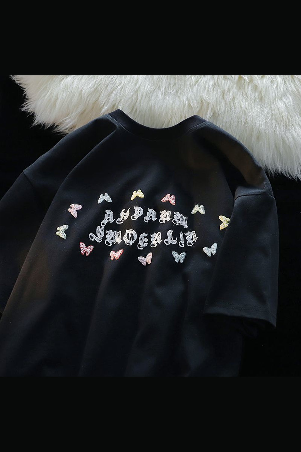 Y2k Kawaii Butterfly Painting Cotton T-shirt