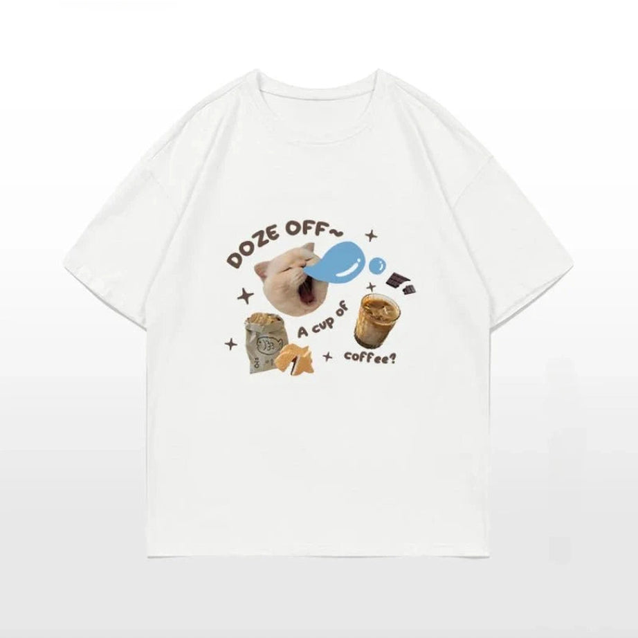 Y2k Kawaii Cat Oversized T-shirt