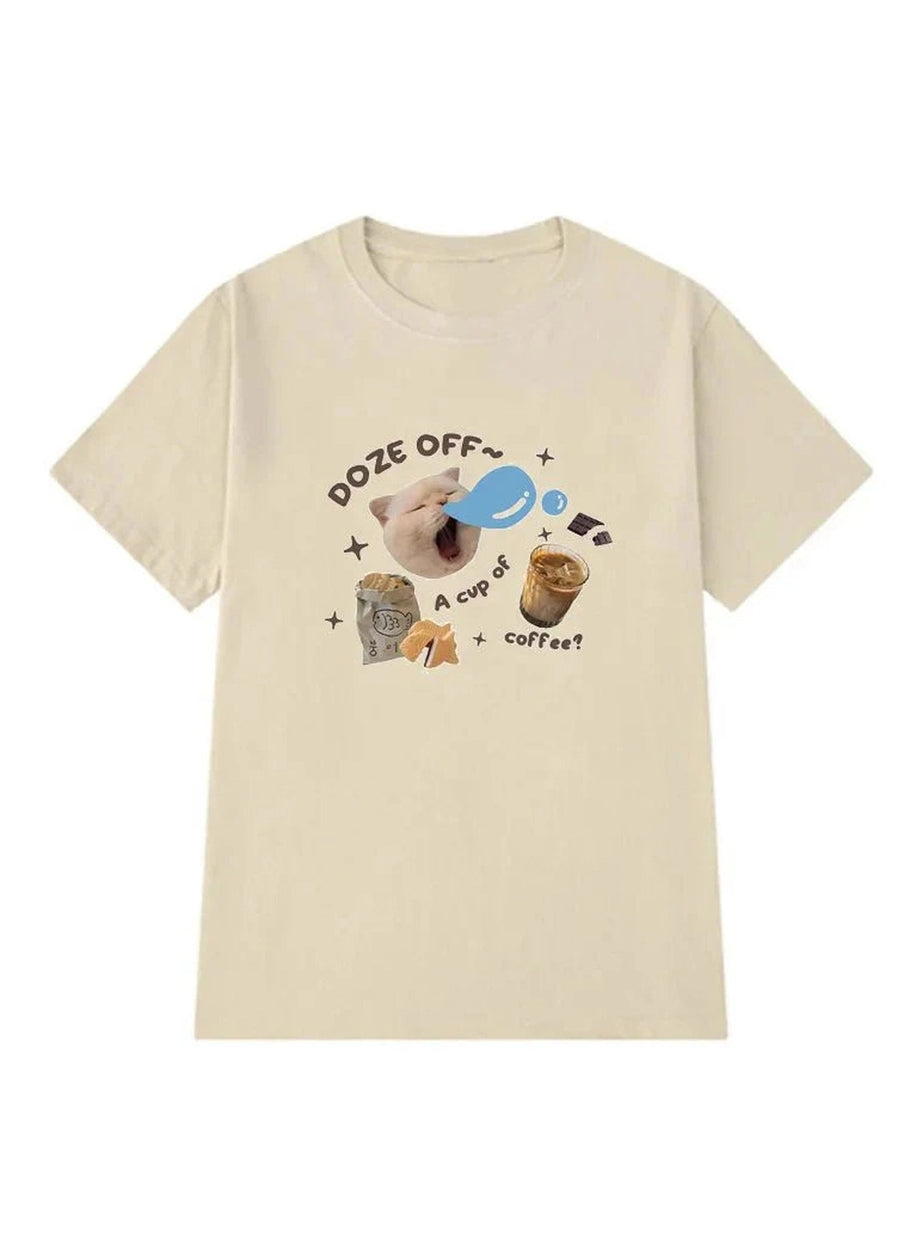 Y2k Kawaii Cat Oversized T-shirt