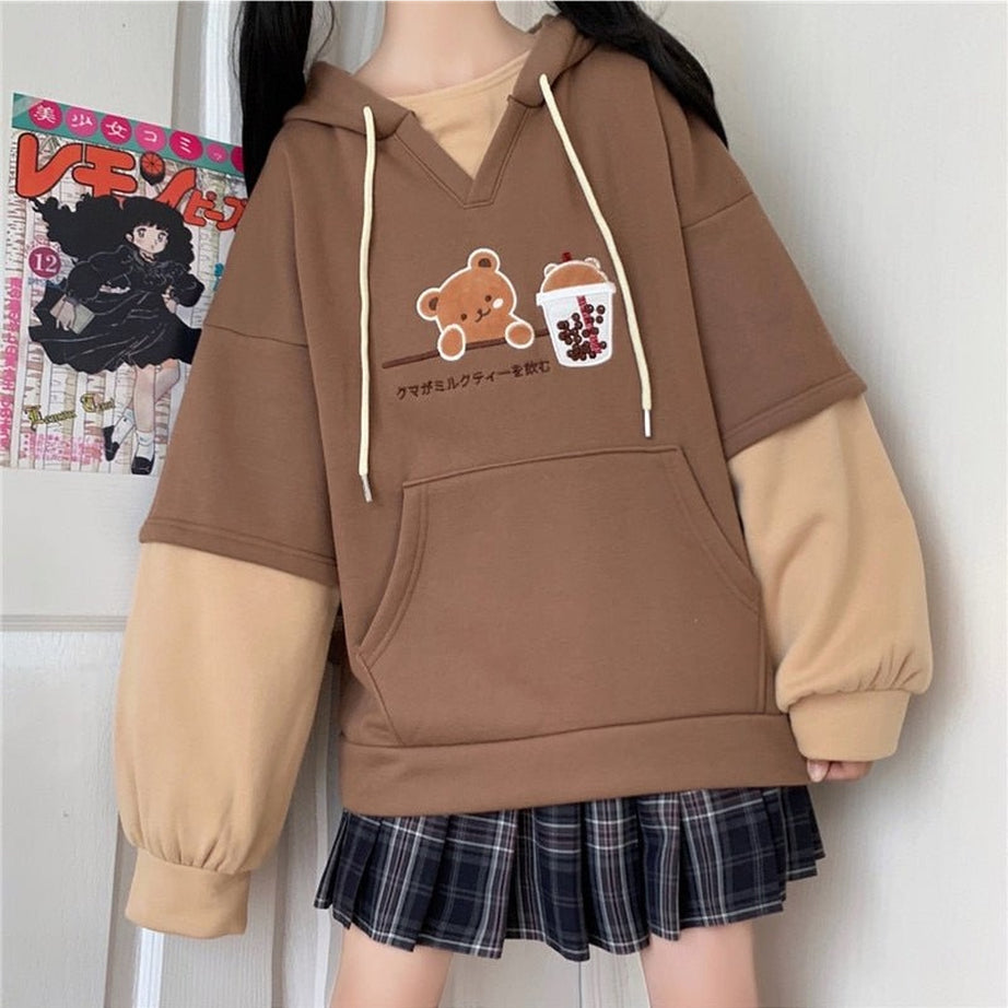 Y2k Kawaii Cute Bear Hoodie