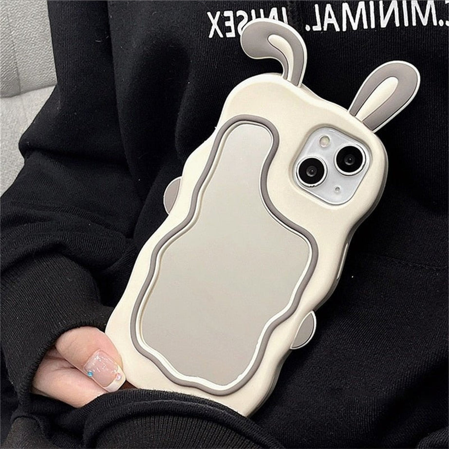 Y2k Kawaii Cute Bunny Mirror Case For iPhone