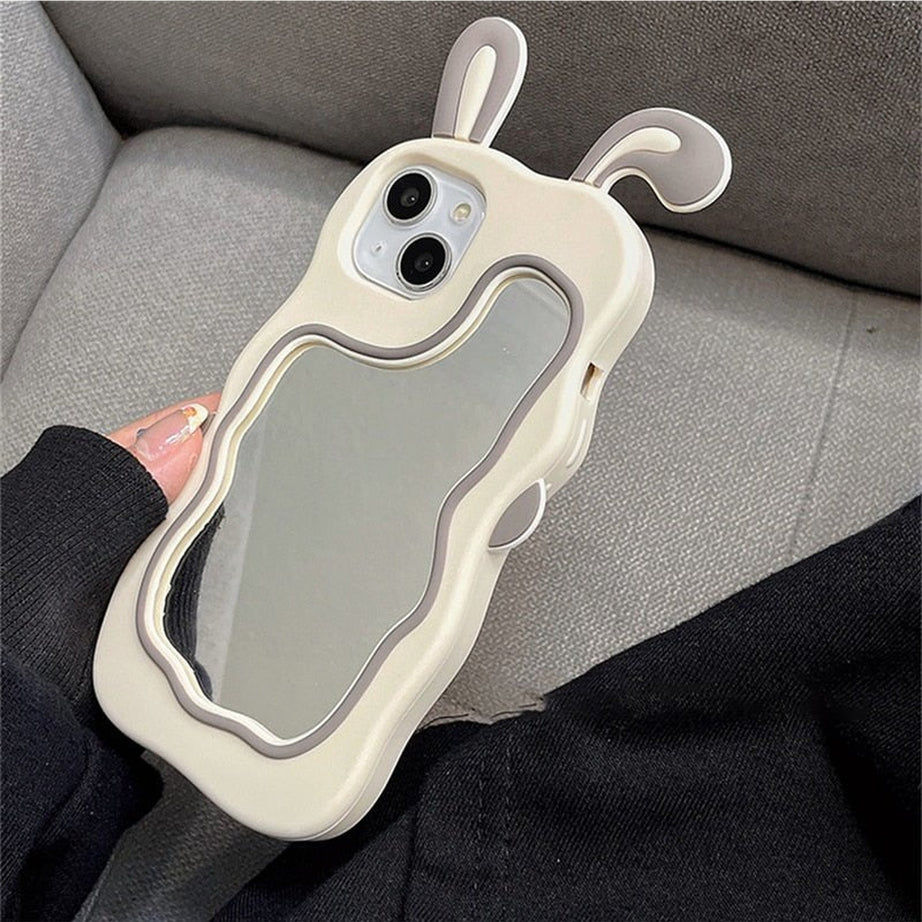 Y2k Kawaii Cute Bunny Mirror Case For iPhone