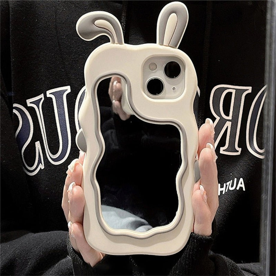 Y2k Kawaii Cute Bunny Mirror Case For iPhone