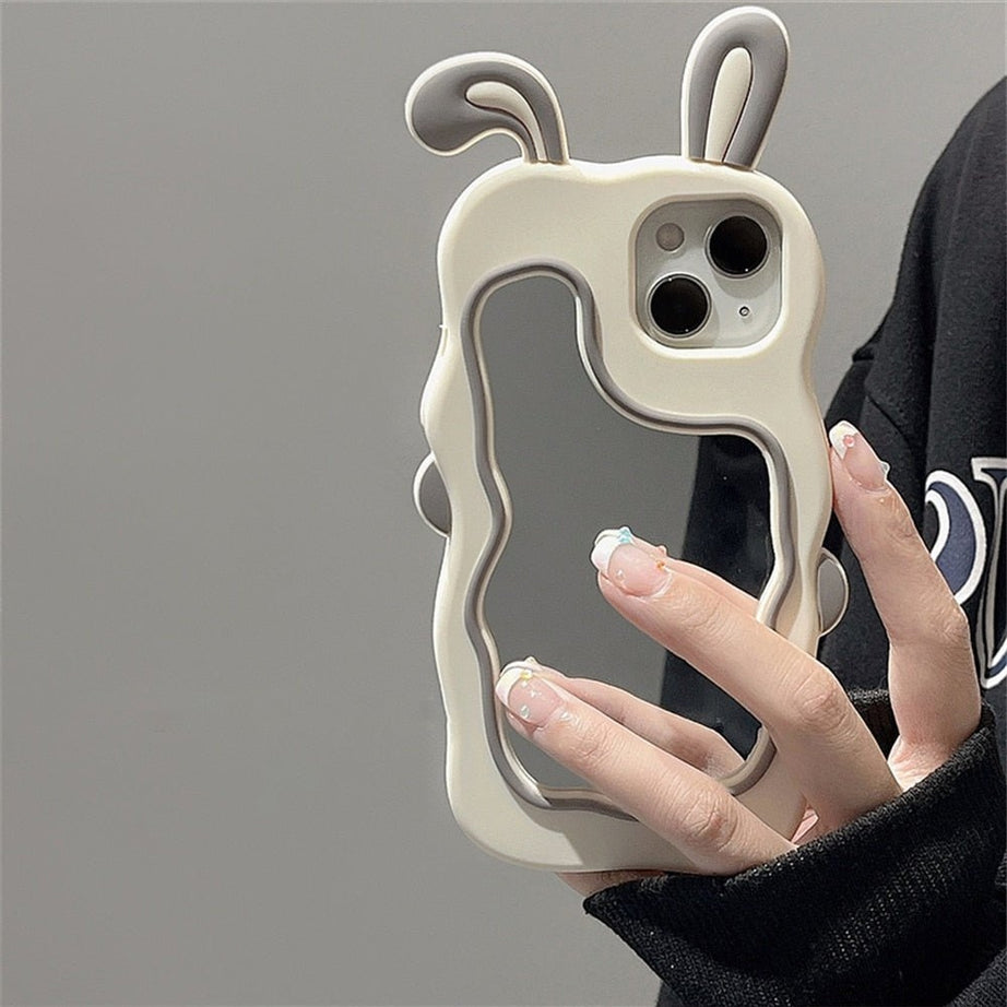 Y2k Kawaii Cute Bunny Mirror Case For iPhone