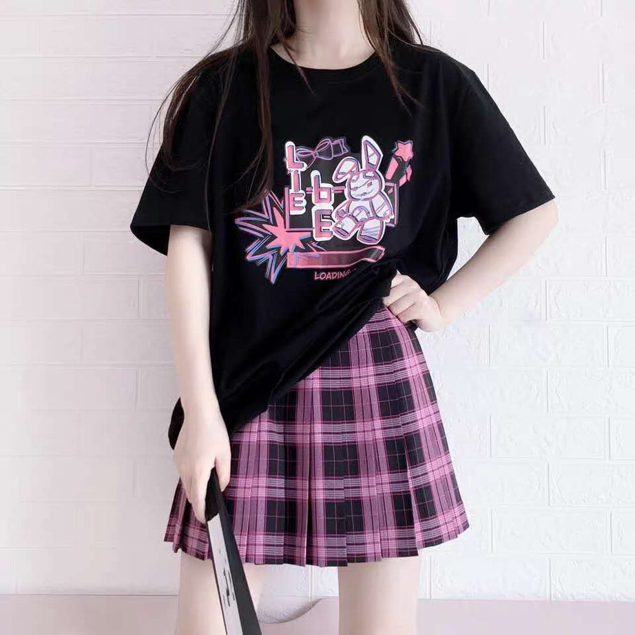 Y2k Kawaii Cute Bunny Print T-Shirt