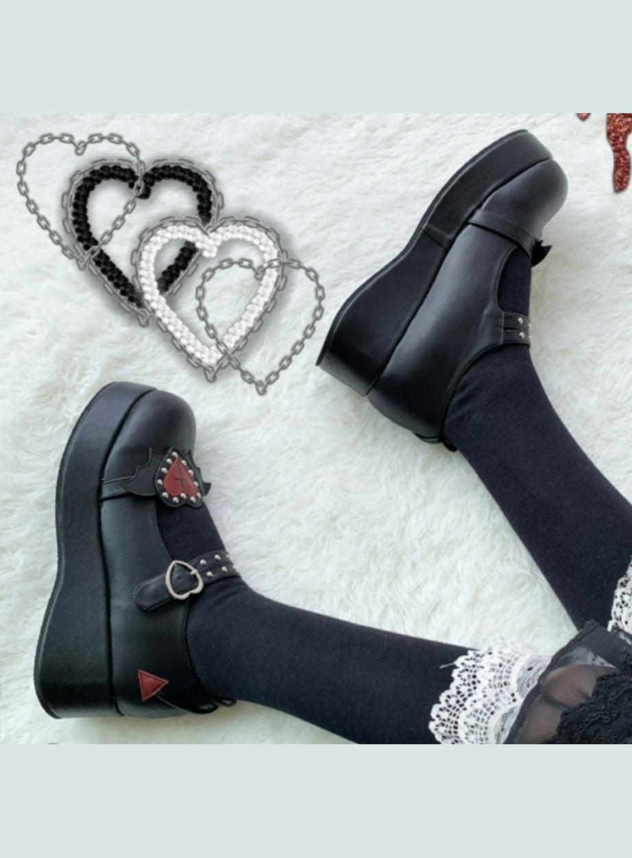 Y2k Kawaii Cute Heart Platform Shoes
