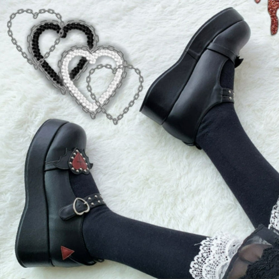 Y2k Kawaii Cute Heart Platform Shoes