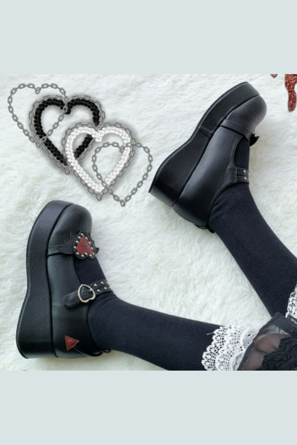Y2k Kawaii Cute Heart Platform Shoes