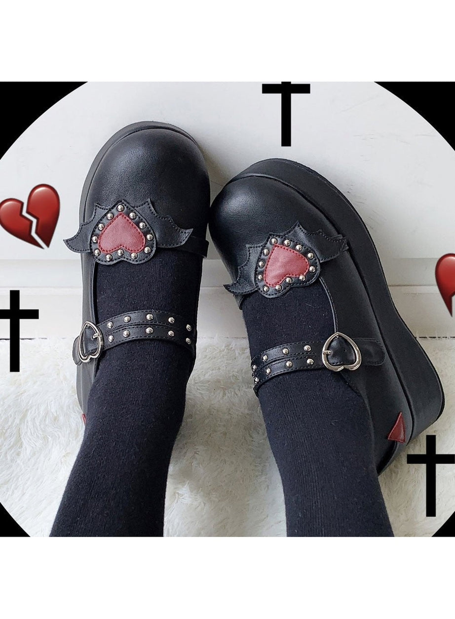 Y2k Kawaii Cute Heart Platform Shoes