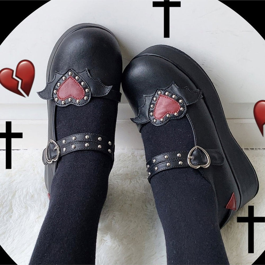 Y2k Kawaii Cute Heart Platform Shoes