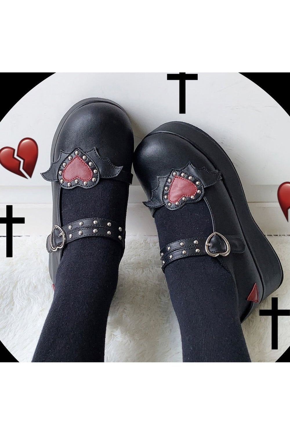 Y2k Kawaii Cute Heart Platform Shoes