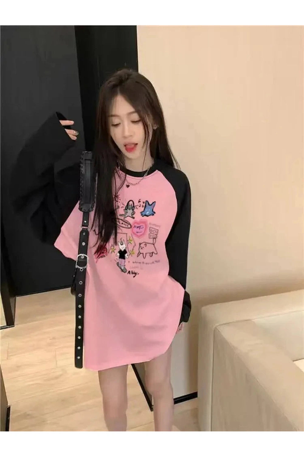 Y2k Kawaii Doodle Long Sleeve T-shirt