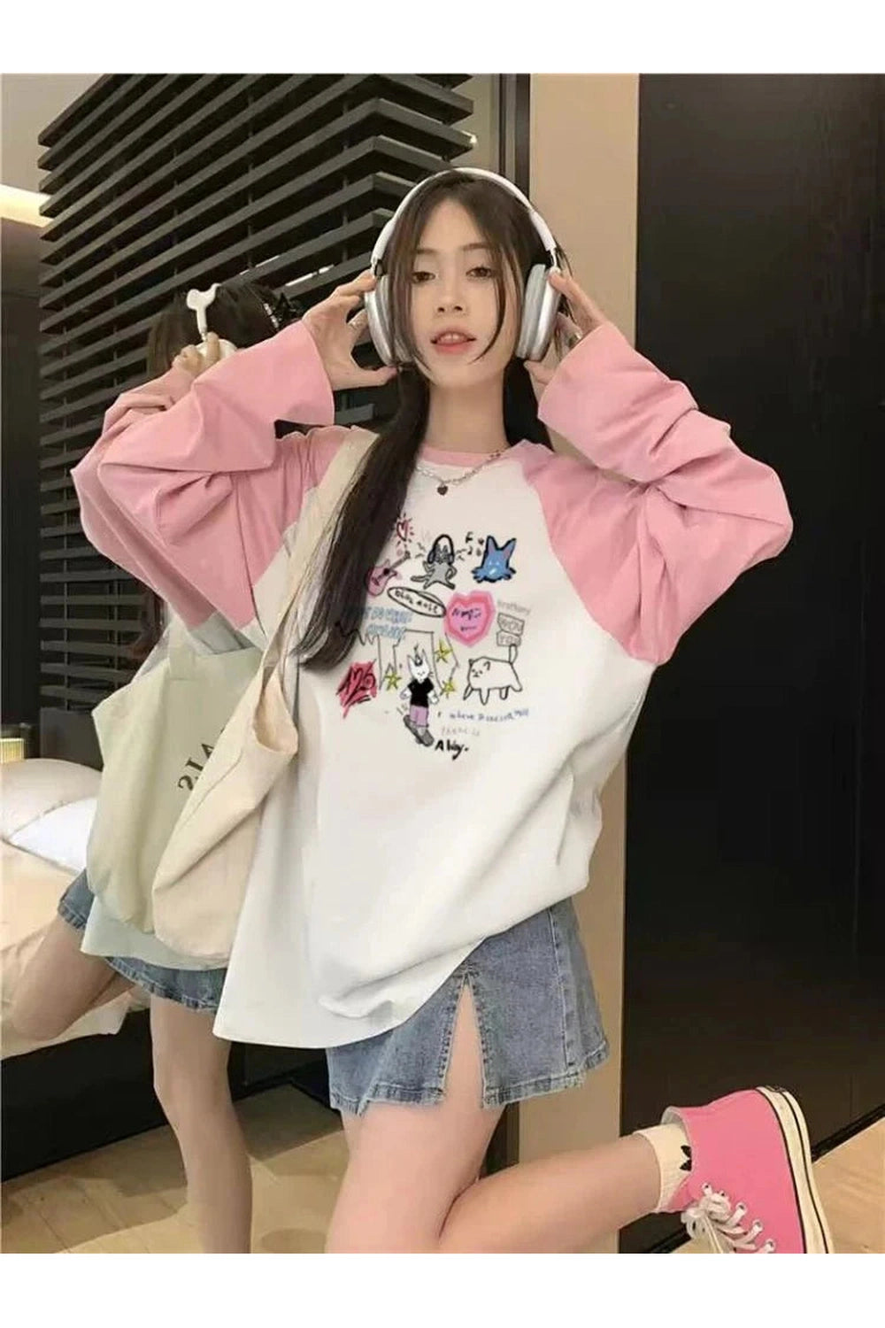 Y2k Kawaii Doodle Long Sleeve T-shirt