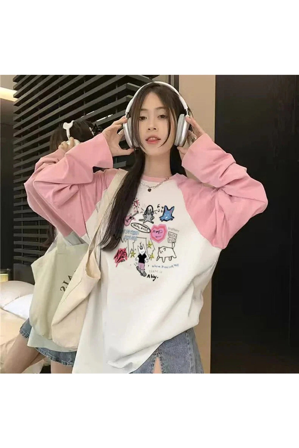 Y2k Kawaii Doodle Long Sleeve T-shirt