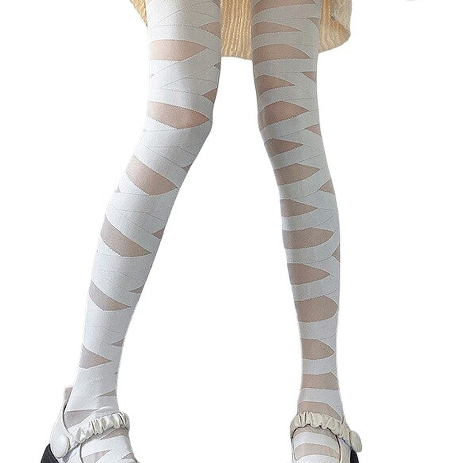 Y2k Kawaii Goth Zebra Pattern Tights