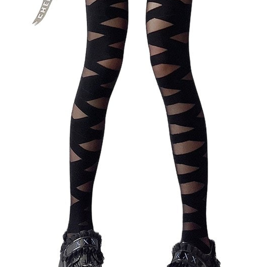 Y2k Kawaii Goth Zebra Pattern Tights