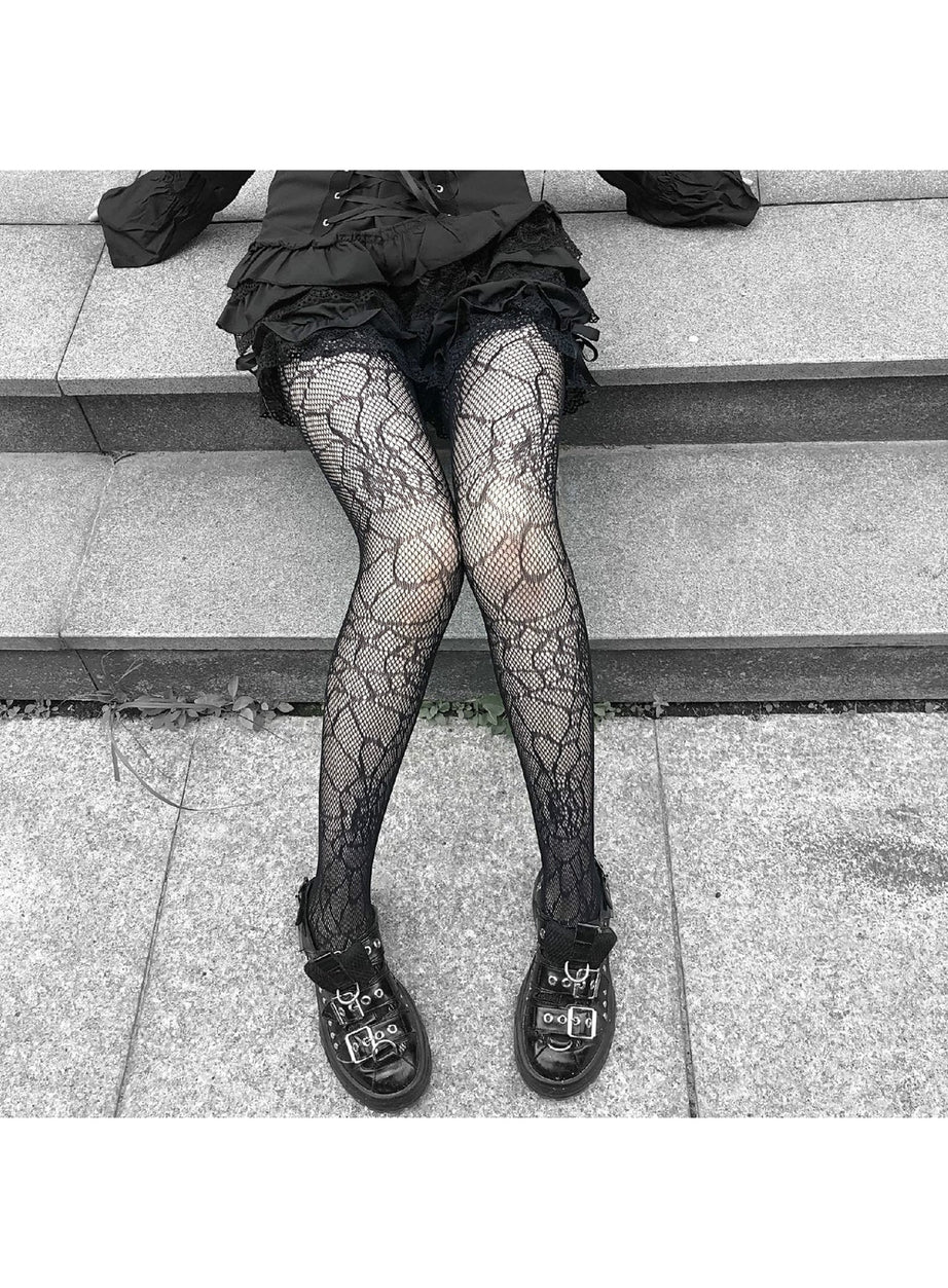 Y2k Kawaii Gothic Nylon Tights Fishnet