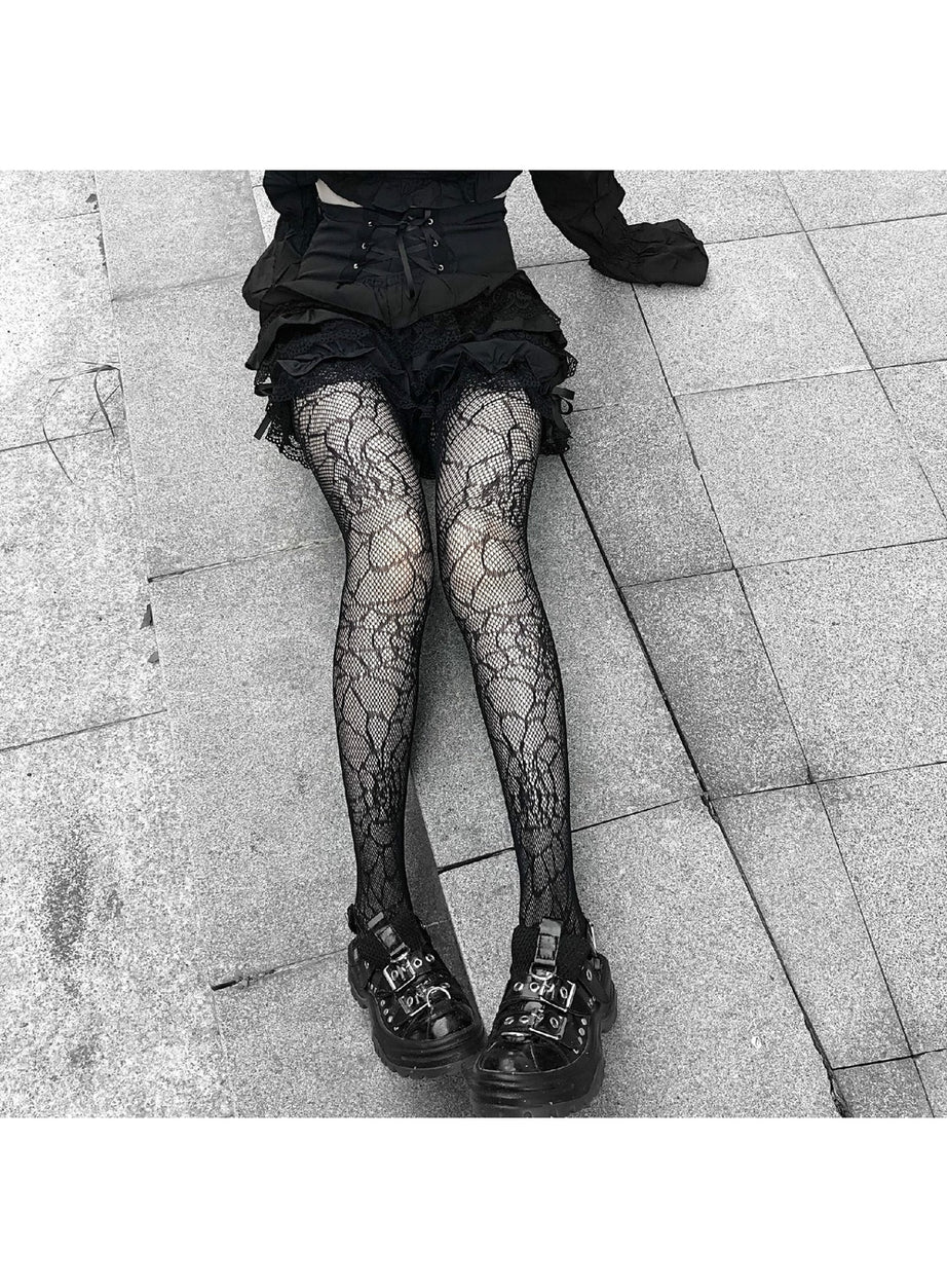 Y2k Kawaii Gothic Nylon Tights Fishnet