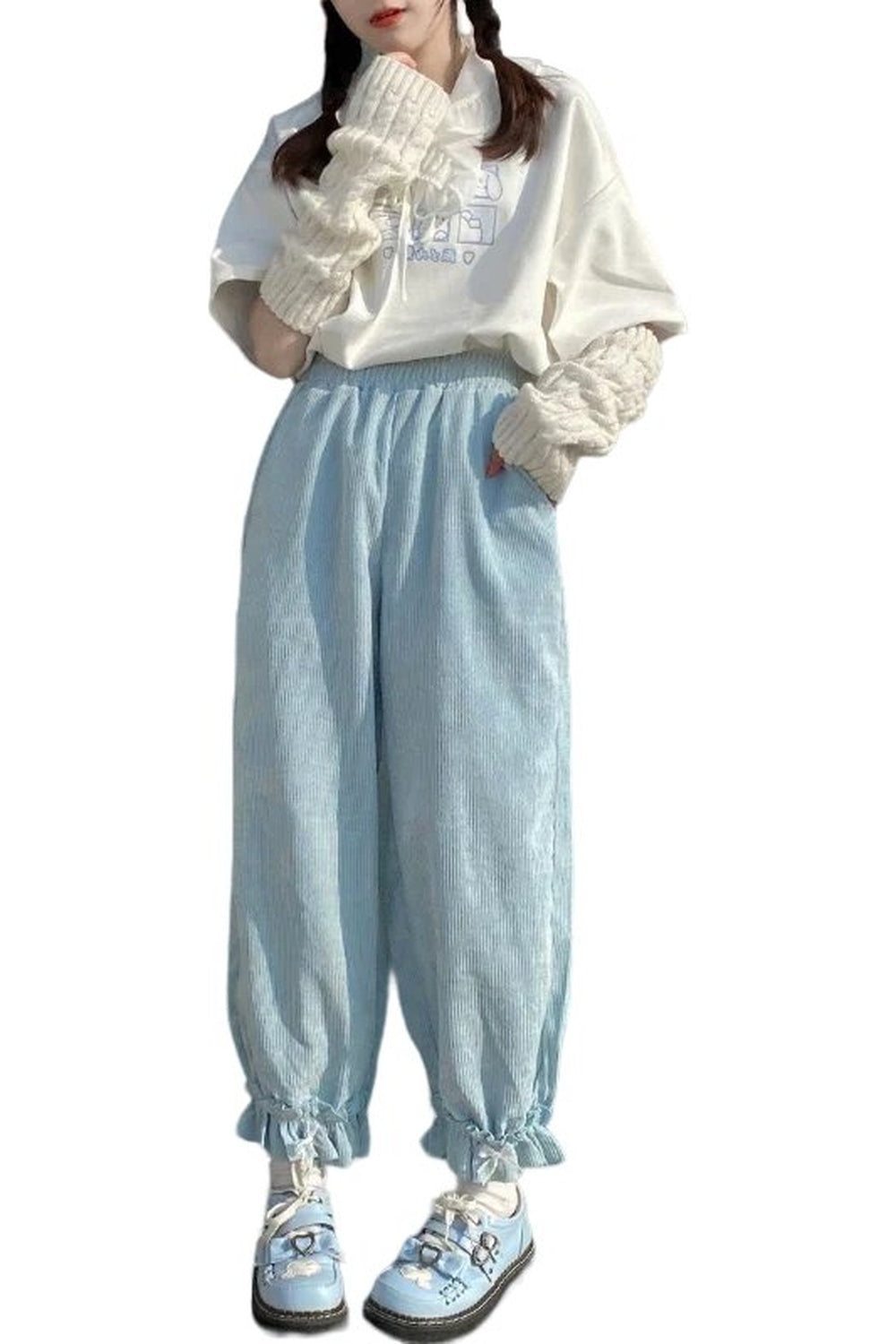 Y2k Kawaii High Waist Corduroy Pants